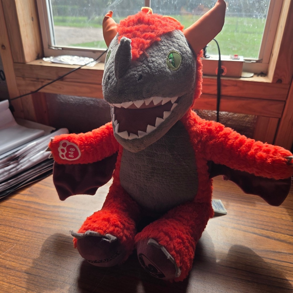Build-A-Bear MagiQuest Red Dragon Plush Great Wolf Lodge Fantasy Stuffed Animal